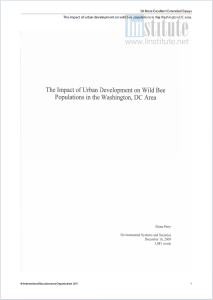 IB优秀拓展论文下载《The Impact of Urban Development on Wild Bee Populations in the Washington, DC Area》