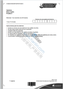 IB化学2018年真题西班牙语版下载《Quimica Nivel medio Prueba 2 Miércoles 7 de noviembre de 2018》
