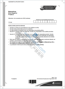 IB数学高等级2020年真题下载《IB Matemáticas Nivel Superior Prueba 2 Miércoles 4 de noviembre de 2020》
